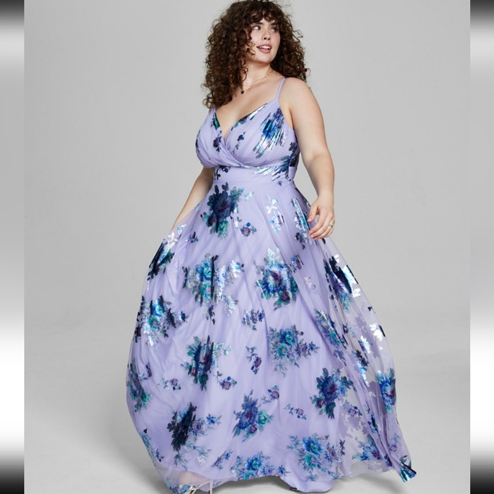 Purple Ruched Embellished Gown for Weddings